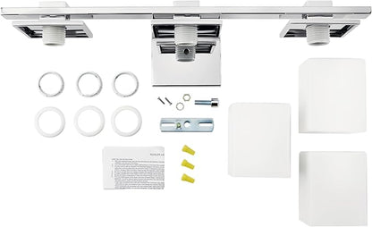 Kichler Tully 24" Vanity Light in Chrome, 3-Light Modern Bathroom Light with Satin Etched Cased Opal Glass, (24" W x 6.5" H), 45151CH