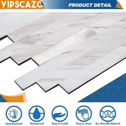 Yipscazo 2026 New Upgrade Peel and Stick Backsplash, Stick on Backsplash Tiles for Kitchen, Bathroom, Fireplace (20 Sheets, Bright Carla White)