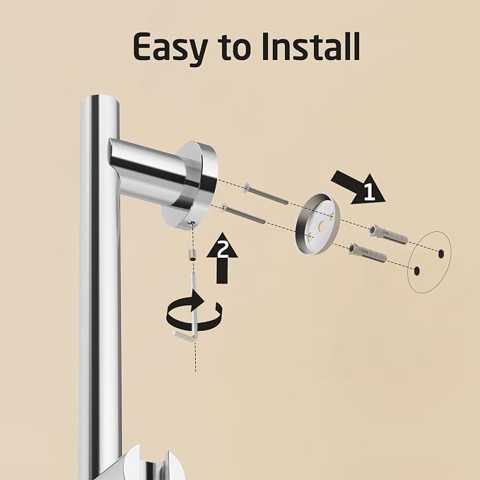 KES Adjustable Shower Head with Slide Bar, Handheld Shower Head Holder 5 Function with Extra Long Hose System Set, Wall Mount 18/8 Stainless Steel Polished Finish, F204-PS-C1