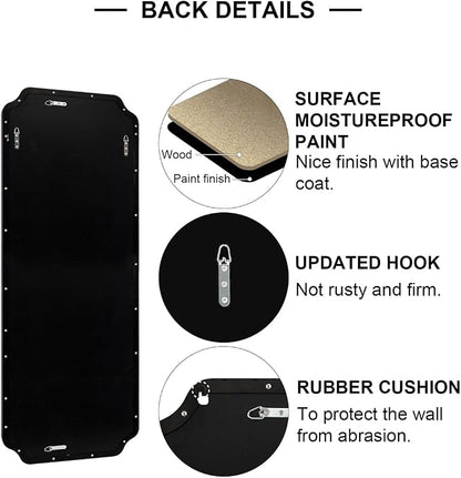 18" x 48" Full Length Mirror, Large Black Scalloped Bathroom Mirror, Full Body Wall Mirror with Scalloped Corner Decorative for Bedroom, Living Room (Horizontal or Vertical)