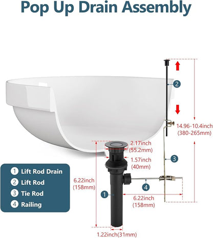 4-Inch Centerset Bathroom Sink Faucet with Drain, Bronze | Single-Handle Vanity Faucet with Lift Rod Drain, 24-Inch Supply Lines, 1.2 GPM, 3-Hole Deck Mount, Easy Installation