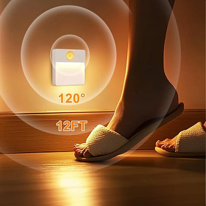 8 Pack Rechargeable Motion Sensor Stair Light for Indoor, RGBW Battery Operated Closet Lights, Stick On Night Lamp, Motion Activated Magnetic Lighting Lamps for Step,Cabinet,Hallway,Bathroom
