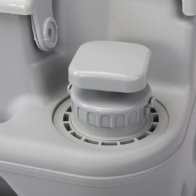 Generic Portable Push-rod Toilet, 20L/5.3 Gallons Detachable Tank for Camping, Boating, Hiking and Traveling, Cold Gray