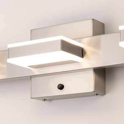 mirrea 20" 3 Light 3CCT LED Brushed Nickel Bathroom Vanity Light Fixture | Over Mirror,3000K/4000K/5000K ,Dimmable,Light Fixtures for Mirror,Rust-resistant,Moisture-resistant,Acrylic shade
