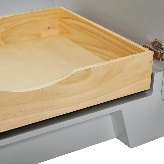 DKB Emilia 72 Inch Bathroom Vanity Double Sink — Grey Bathroom Vanity with Sink, 1.5" Edge Carrara White Quartz Countertop & Backsplash, 4 Soft-Close Doors, and 6 Dovetail Drawers