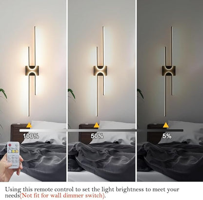 Vanity Light for Bathroom Lighting Over Mirror Black Dimmable 3CCT Vanity Lighting Fixture Modern Bath Vanity Bar 39in Led Bathroo Wall Sconce Lighting for Bedroom Living Room with Remote Control