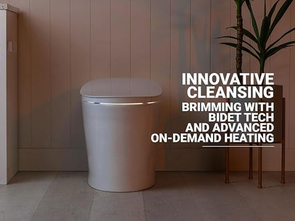 BidetKing Throne LITE Smart Toilet Bidet Combination | Powerful Dual Flush | ADA Chair Height | Automatic Lid and Seat | DirectDry | Foam Shield | Endless Warm Water | 3 Year Warranty (Throne LITE)