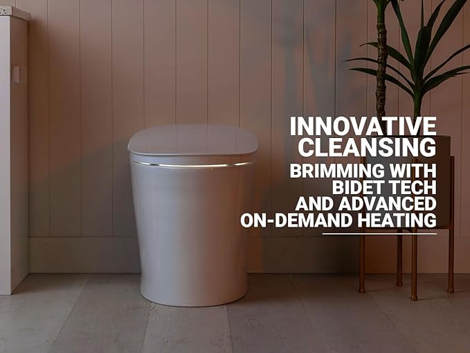 BidetKing Throne Smart Toilet Bidet Combination | Powerful Dual Flush | ADA Chair Height | Automatic Lid and Seat | DirectDry | Foam Shield | Endless Warm Water | 3 Year Warranty