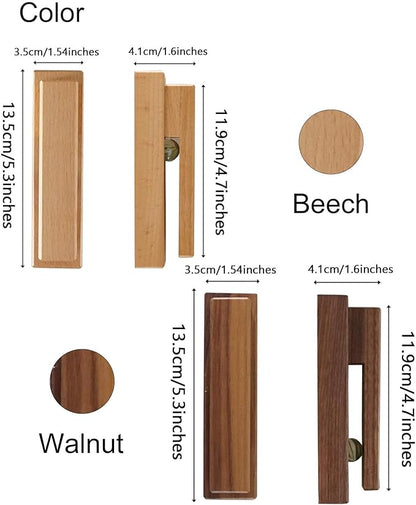 Wood Towel Hooks -Set of 2 Self Adhesive Vintage Towel Holder Wooden Wall Mounted Towel Racks for Bathroom and Kitchen Home Decor- Quick Drying, Firmly Holds Towel(Walnut)