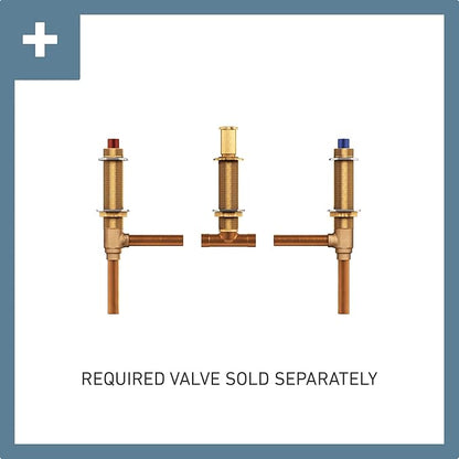 Moen Genta LX Two-Handle Deck Mounted Roman Tub Faucet, Widespread Modern Bathtub Set for Soaking Tub, Valve Required, Brushed Nickel, T908BN