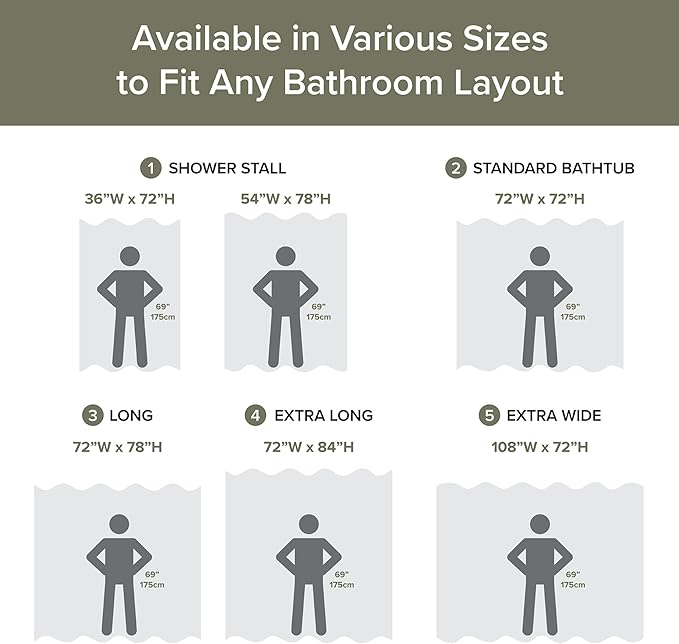 Madison Park Arbor Waffle Long Shower Curtain, 72 x 78, Sage Green Solid | Adds Privacy, Machine Washable, Farmhouse, OEKO-TEX Certified Bathroom Curtain, 3M Scotchgard Moisture Management
