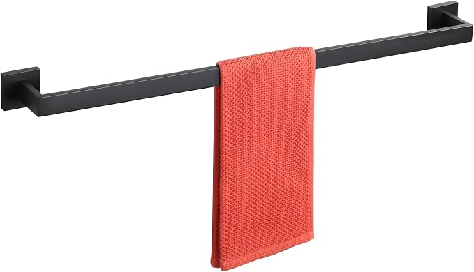 Alise Towel Bar Towel Racks for Bathroom Wall Mount 32 Inch,Matte Black | SUS304 Stainless Steel Bathroom Towel Holder, Full Square Towel Rod Towel Hanger for Bathroom Lavatory Kitchen