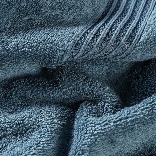 SUPERIOR Egyptian Cotton 9-Piece Towel Set, Assorted Towels for Home Bathroom, Guest Bath Decor Essentials, Includes 3 Bath, 3 Hand, 3 Face Towels/Washcloths, Quick Dry, Absorbent - Sapphire