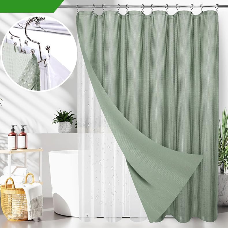 23 PCS Green Bathroom Accessories Set丨Shower Curtain Bathroom Accessory