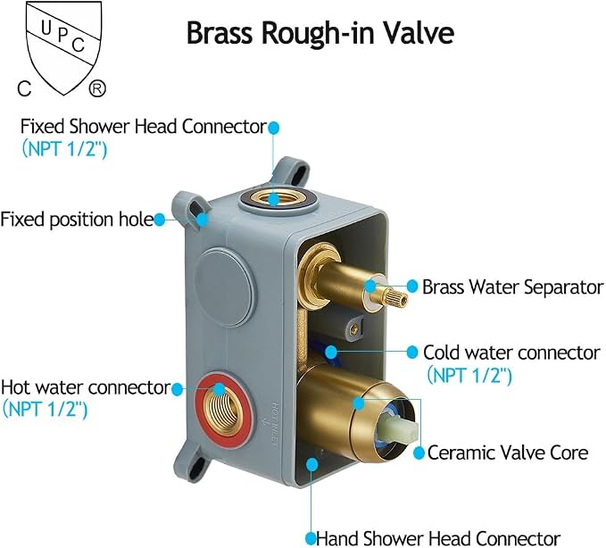 10 Inch Ceiling Mounted Shower System Rain Mixer Shower Combo Set Rainfall Shower Head System ‎Brushed Gold Shower Faucet Rough-in Valve Body and Trim Kit Included