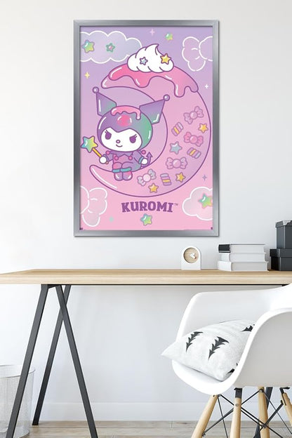 Hello Kitty and Friends: 24 Dreamland - Kuromi Wall Poster, 34L" x 22.4W", Silver Framed Version
