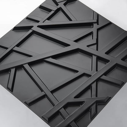 Art3d 19.7" x 19.7" (Pack of 12) Wall Panel Stripes, Black