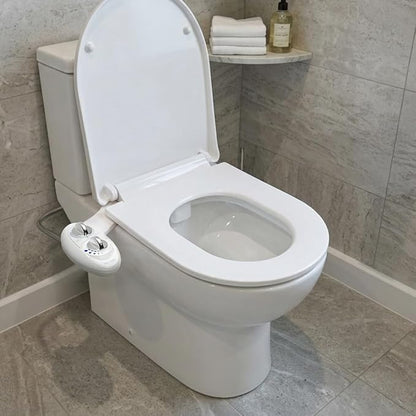 LUXE Bidet NEO 185 White and Elongated Toilet Seat Bundle