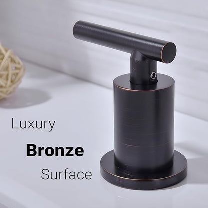 TRUSTMI Bronze Bathroom Faucet 2-Handle 8 Inch Widespread Bathroom Sink Faucet 3 Hole with Overflow Drain, Oil Rubbed Bronze