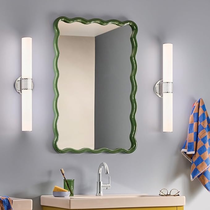 Kichler Sashi 24.25" LED Medium Bath Bar with White Glass in Chrome, Modern, for Vanity, Fireplace, Buffet, Hallway, Vanity Mirror, (24.25" W x 5" H) 55192CHLED