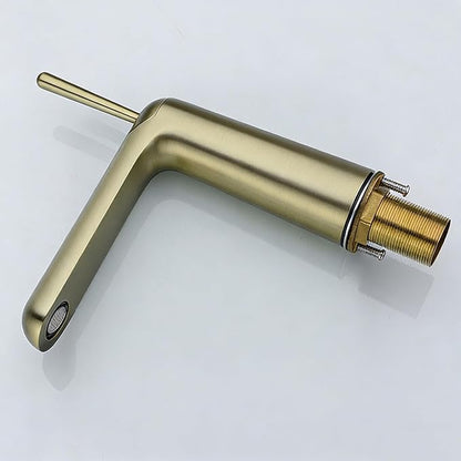 Faucet for Bathroom Sink Single Handle Brass Bathroom Water Faucet Single Hole Brushed Gold