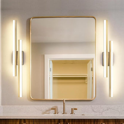 PRESDE 32 Inch LED Bathroom Light Fixtures Over Mirror Brushed Gold Vanity Light Modern Bath Lighting Bar 5CCT