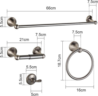 BGL Bathroom Hardware Set Brushed Nickel Adjustable Expandable Bath Towel Bars Bathroom Accessory Set Towel Racks 8-Pieces Wall Mount