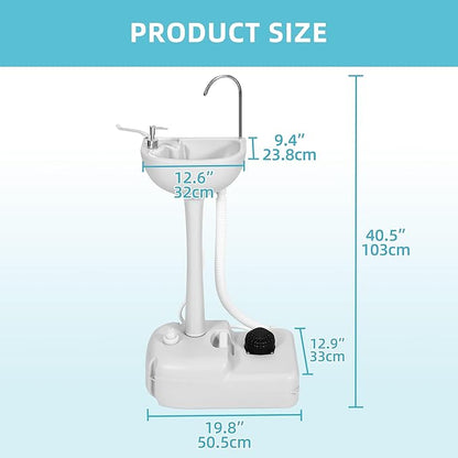 YITAMOTOR Portable Sink 17L Camping Hand Washing Station with w/Towel Holder, Soap Dispenser, Foot Operated, Hand Wash Basin Station for Worksites, Camping, Travel, Boat, Gathering, Garden