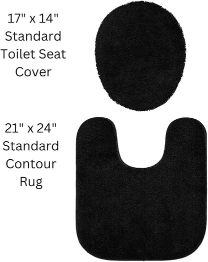 Garland Rug Traditional Nylon Washable Lime-Aid 3 Piece Set - Lid, Contour, Bath Rug - Soft, Absorbent, and Stylish for Your Bathroom