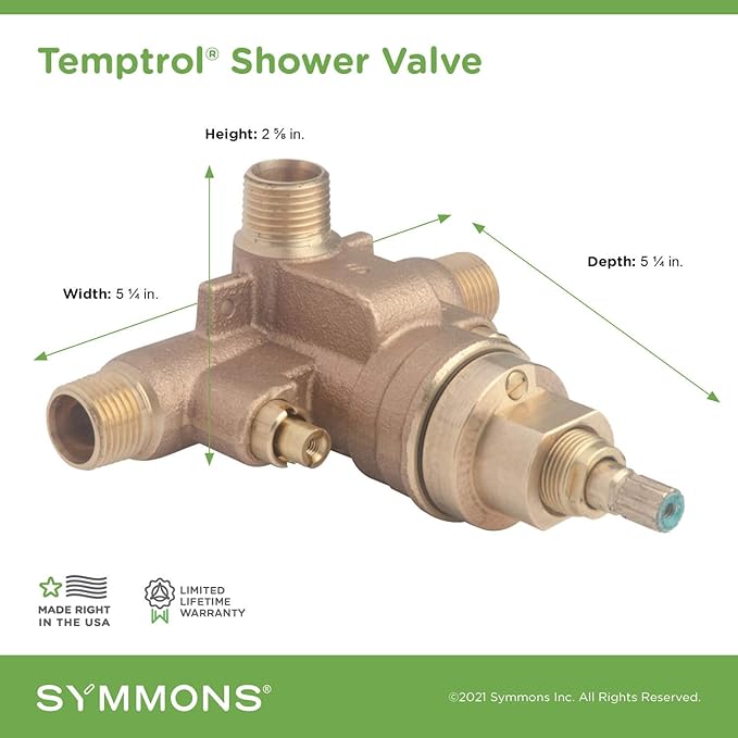 Symmons 261XBODY Temptrol Brass Pressure-Balancing Shower Valve with Service Stops (Pack of 6)