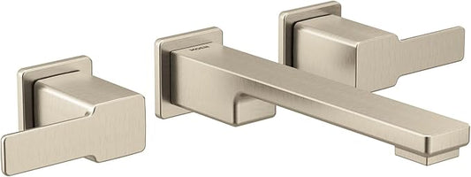 Moen TS6731BN 90 Degree Two-Handle Wall Mount Bathroom Faucet Trim, Valve Required, Brushed Nickel
