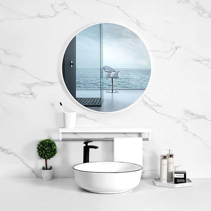 12'' Round Wall Mirror Tiles Self Adhesive Circle Mirror for Wall | High Clear Acrylic Mirror with Adhesive Tapes, Decorative Mirror for Wall, Bathroom, Bedroom, Door, Deocr