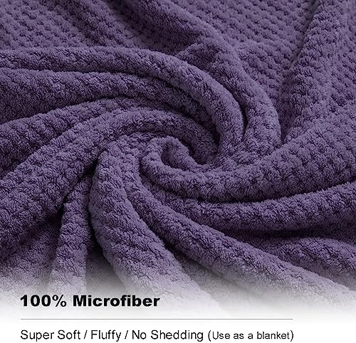 Smuge Extra Large Bath Towel Sheet Set 35x70 Inches - Oversized Bath Towels Set,Large Microfiber - Quick Dry,Lightweight,Super Soft,Highly Absorbent Towel Set for Bathroom,Pack of 4(Russian Violet)
