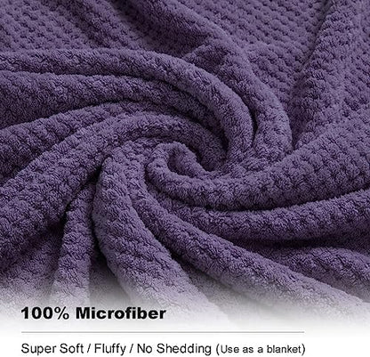 Smuge Extra Large Bath Towel Sheet Set 35x70 Inches - Oversized Bath Towels Set,Large Microfiber - Quick Dry,Lightweight,Super Soft,Highly Absorbent Towel Set for Bathroom,Pack of 4(Russian Violet)