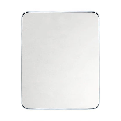 GRACTO 24x30'' Chrome Metal Framed Bathroom Mirror for Wall in Stainless Steel Rounded Rectangular Bathroom Vanity Mirrors Wall Mounted