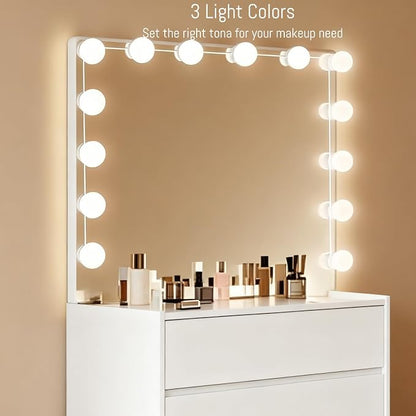 Hollywood Style LED Vanity Mirror Lights, USB Makeup Fill Light Adjustable Brightness & Color, Stick On for Dressing Room Bathroom, 14 Bulbs