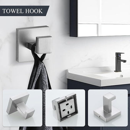 TURS Bathroom Hardware Set Brushed Towel Bar Set Stainless Steel Bathroom Accessories Towel Holder Sets Wall Mounted