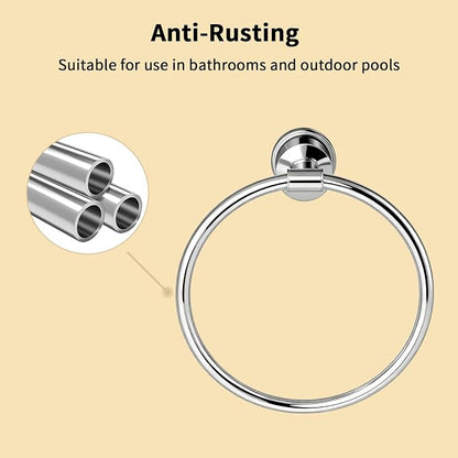 Bright Bathroom Hardware Set 4 Pieces,Towel Bar Set Stainless Steel Wall Mounted