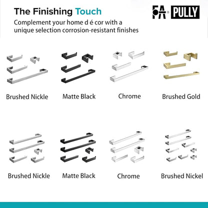 Fapully 5 Piece Bathroom Hardware Accessories Set Chrome Polish | Wall Mounted | Stainless Steel