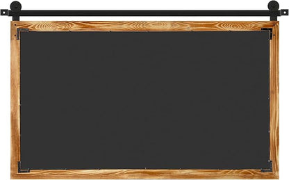 COGOOD Farmhouse Bathroom Mirrors for Over Sink - 30 x 49 Brown | Rustic Barn Door Wood Framed Vanity Mirror for Entryway, Living Room, Bedroom, Dresser Wall Decor
