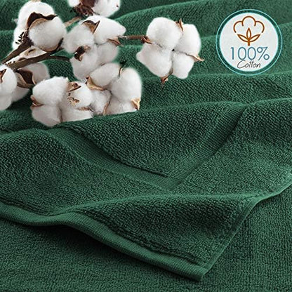 Hearth & Harbor Bath Mat Towels - 100% Ring Spun Cotton Luxury Towels - Ultra Soft & Highly Absorbent, Bathroom Towels, Floor Mat - Hunter Green