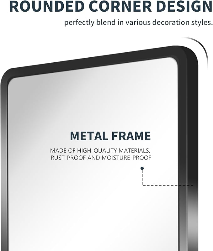 20x30 Medicine Cabinet with Mirror, Black Metal, Recessed or Surface Mount | 3 adjustable metal shelves, reversible piano-hinge door, 95% assembled; cutout 17.72"W x 24.02"H x 3.54"D