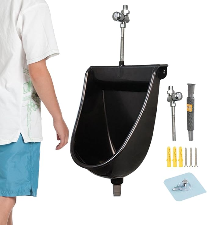 Urinal Toilet for Men Wall Mounted Male Toilet with Flush | Male Urinals for Home Dorm Garden RV Apartment Dad Boyfriend Grandpa