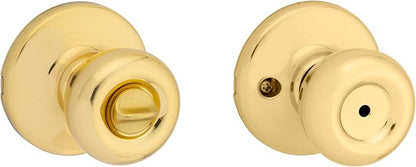Kwikset 93001-870 Tylo Bed & Bath Knob in Polished Brass, Privacy (Pack of 2)