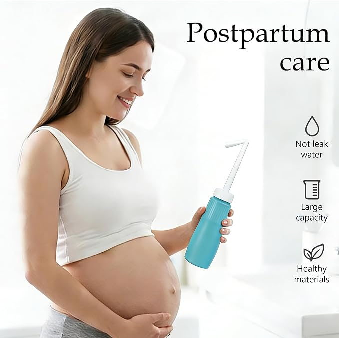 Portable Bidet for Travel Peri Bottle Postpartum Handheld Bidet sprayers, Retractable Nozzle, Storage Bag, Leak-Proof, FDA & CE Certified, 350ml