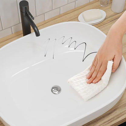 20"X16" Bathroom Vessel Sink Rectangular Above Counter White Porcelain Fireclay Ceramic Modern Vanity Sink Rectangle Art Basin