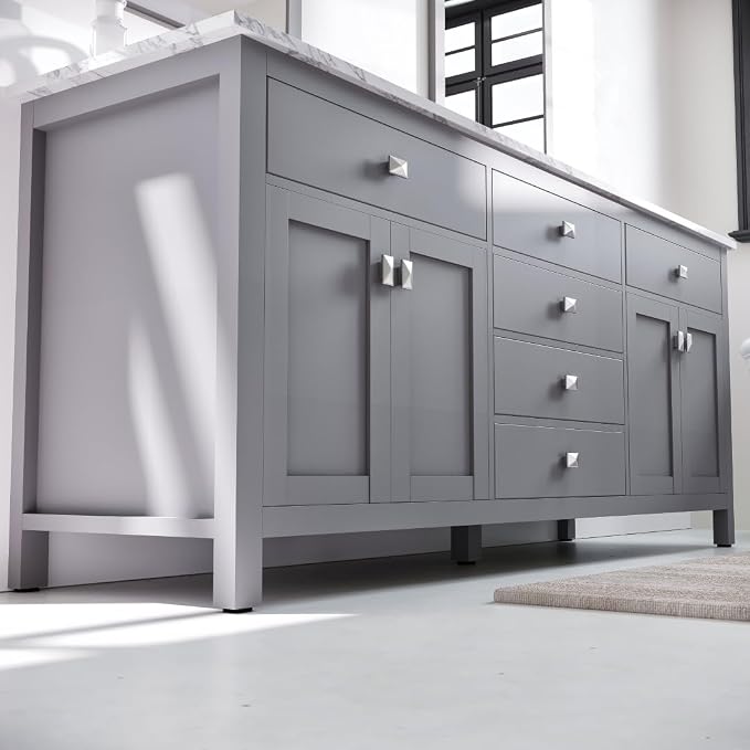 Artemis 72 in. Gray Double Sink Bath Vanity with Engineered Top and Undermount Porcelain Sinks