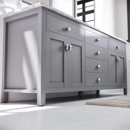 Artemis 72 in. Gray Double Sink Bath Vanity with Engineered Top and Undermount Porcelain Sinks
