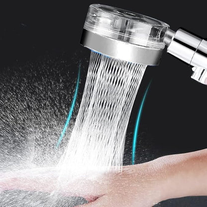 Turbocharged Handheld Shower Head, High Pressure Water Saving Handheld Propeller Showerhead with Filters Pause Switch Hydro Jet Easy Install