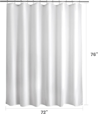 Titanker Waterproof Fabric Shower Curtain Liner Washable, 72x76 Inches, Cloth Shower Liner with Magnets, White Shower Liner Soft Fabric, Lightweight Shower Curtain Liner